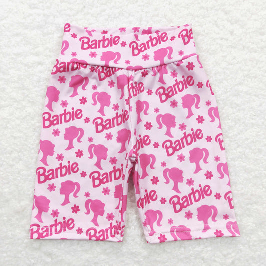 Girls Barbie Pink Biker Shorts