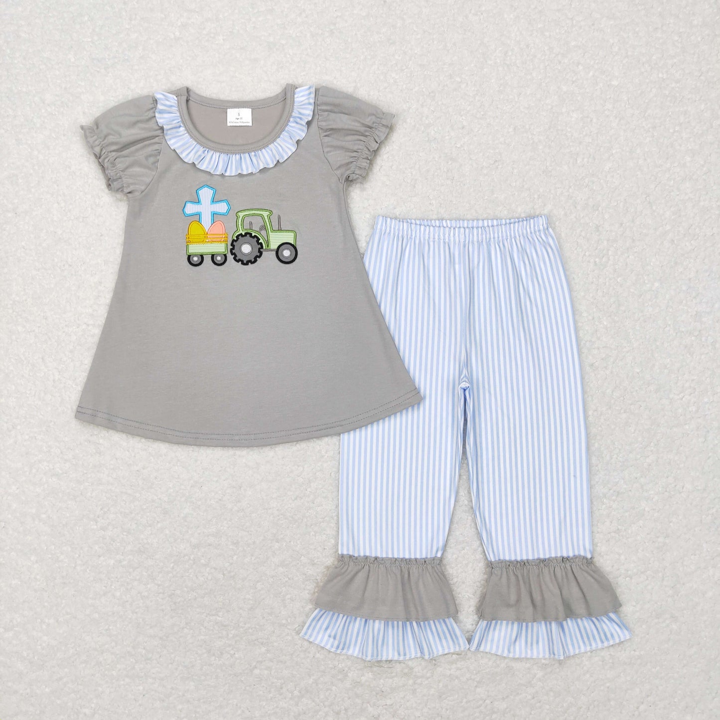 Girls Easter Truck Outfits Embroidery