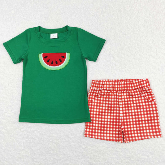 Boys Embroidery Watermelon Outfits