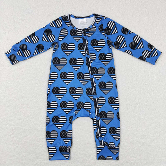 Baby Boys Blue Zipper Rompers Sleeper Milk silk