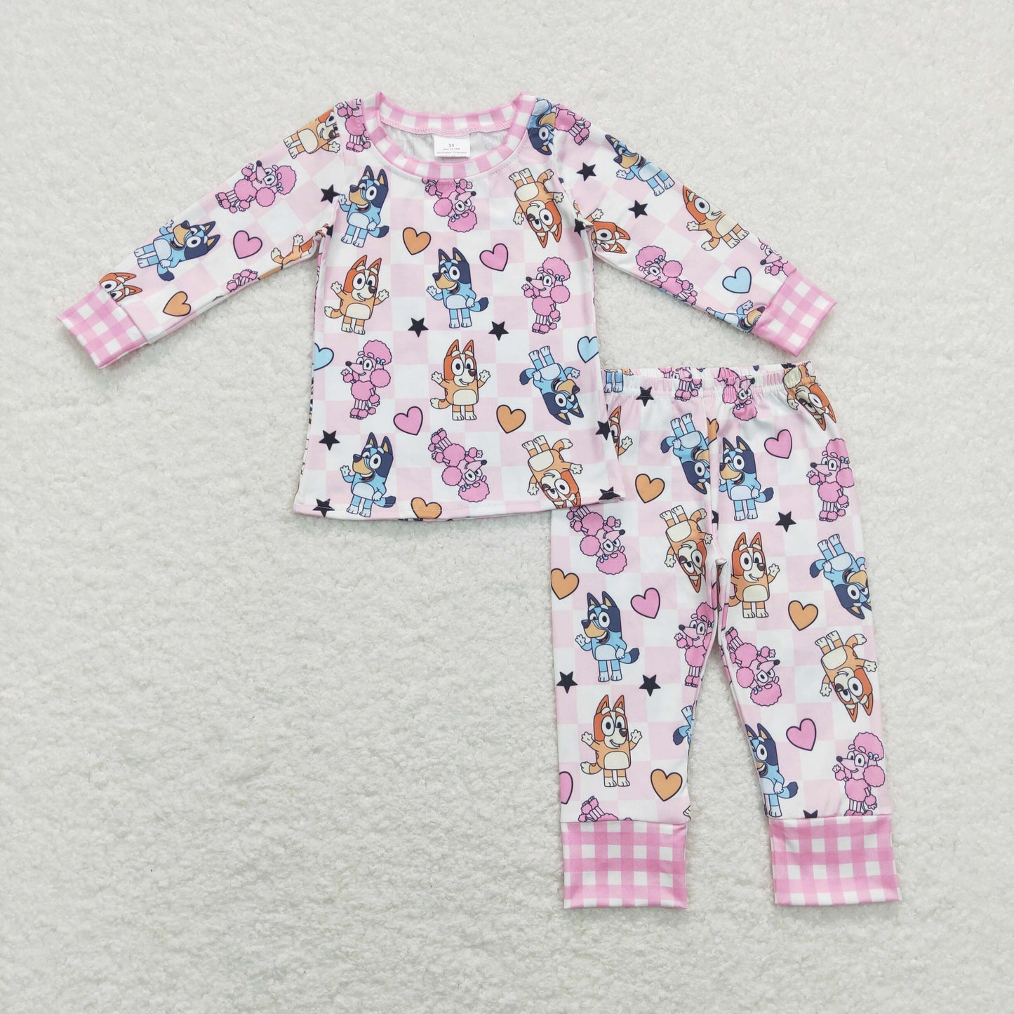 GLP1099 Girls Valentine Cartoon Dog Pajamas