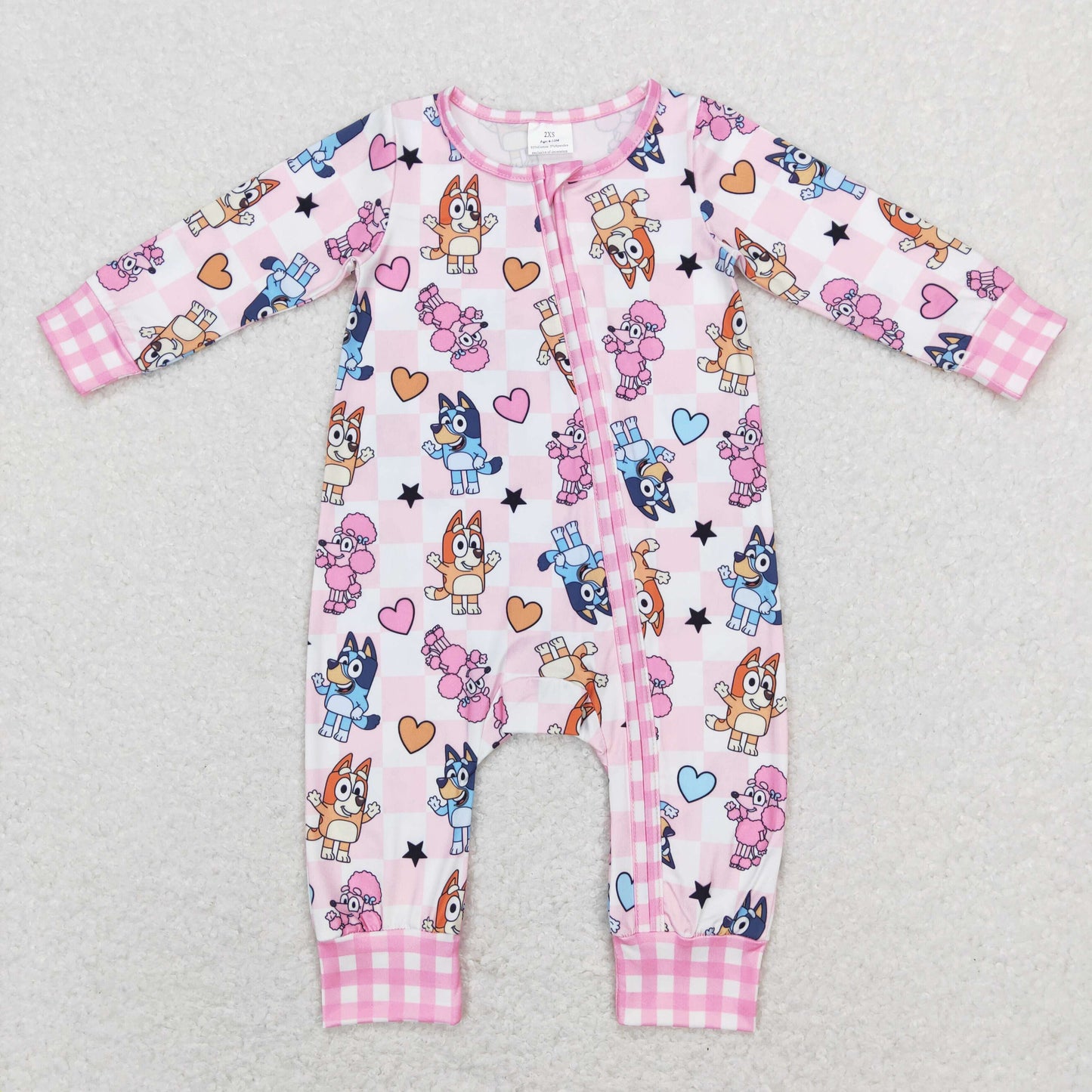 Baby Girls Cartoon Dog Zipper Rompers