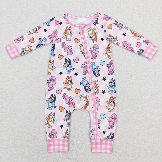 Baby Girls Cartoon Dog Zipper Rompers