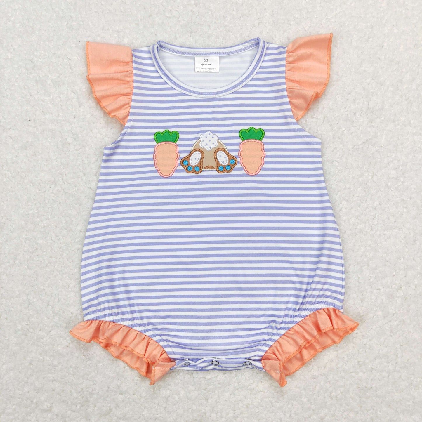 Baby Girls Easter Carrot Rompers Embroidery