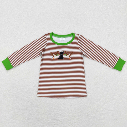 Boys Duck Stripe Top Embroidery