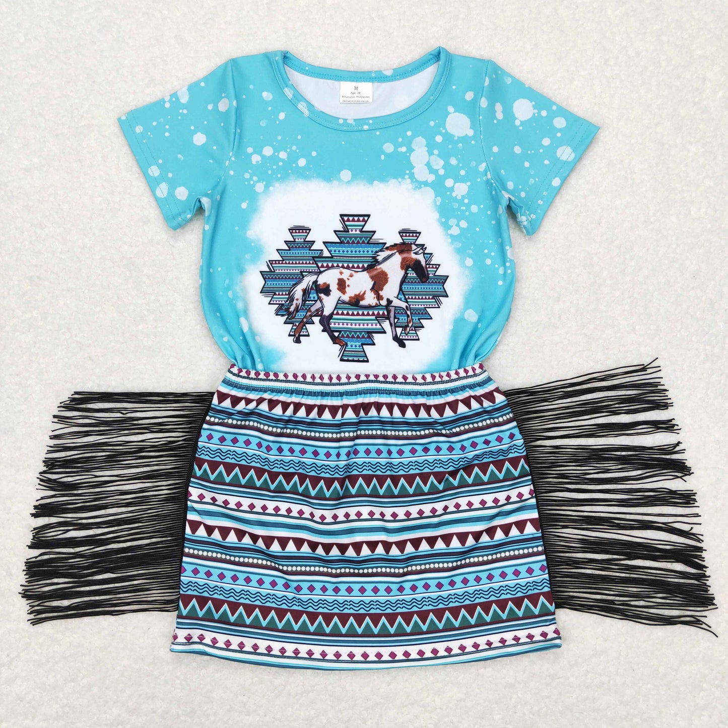 GSD0607 Girls Horse Outfits Fringe Skirt