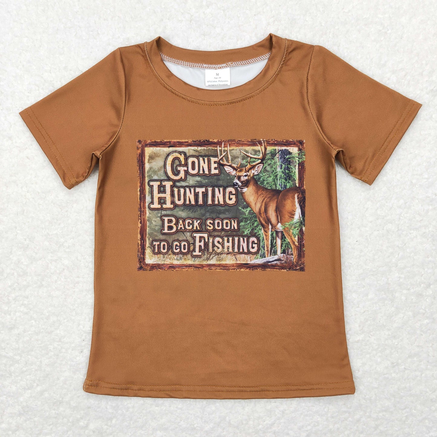 Boys Hunting Deer T-shirt Milk silk