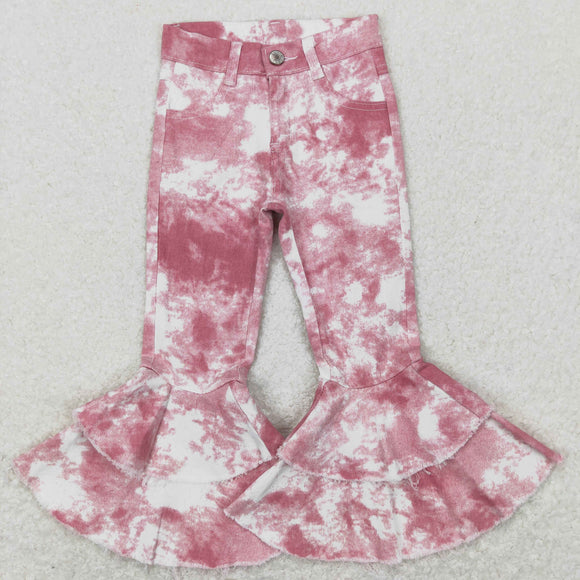 P0399 Girls Pink Bell Bottom Jeans