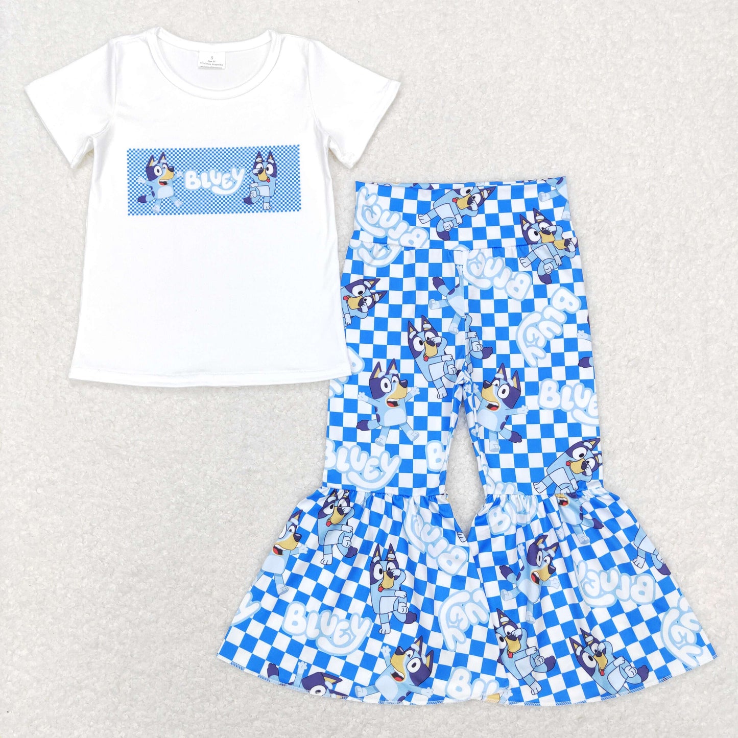 GSPO1174 Girls Blue Cartoon Dog Outfits