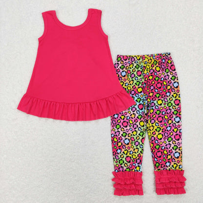 GSPO1097 Girls Hot pink Leopard Outfits