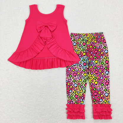 GSPO1097 Girls Hot pink Leopard Outfits