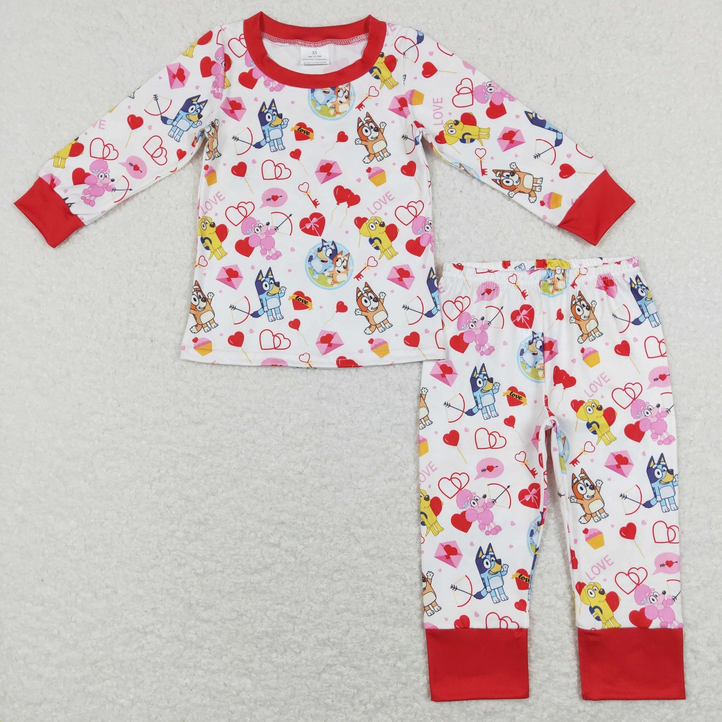 GLP1143 Girls Valentine Cartoon Pajamas