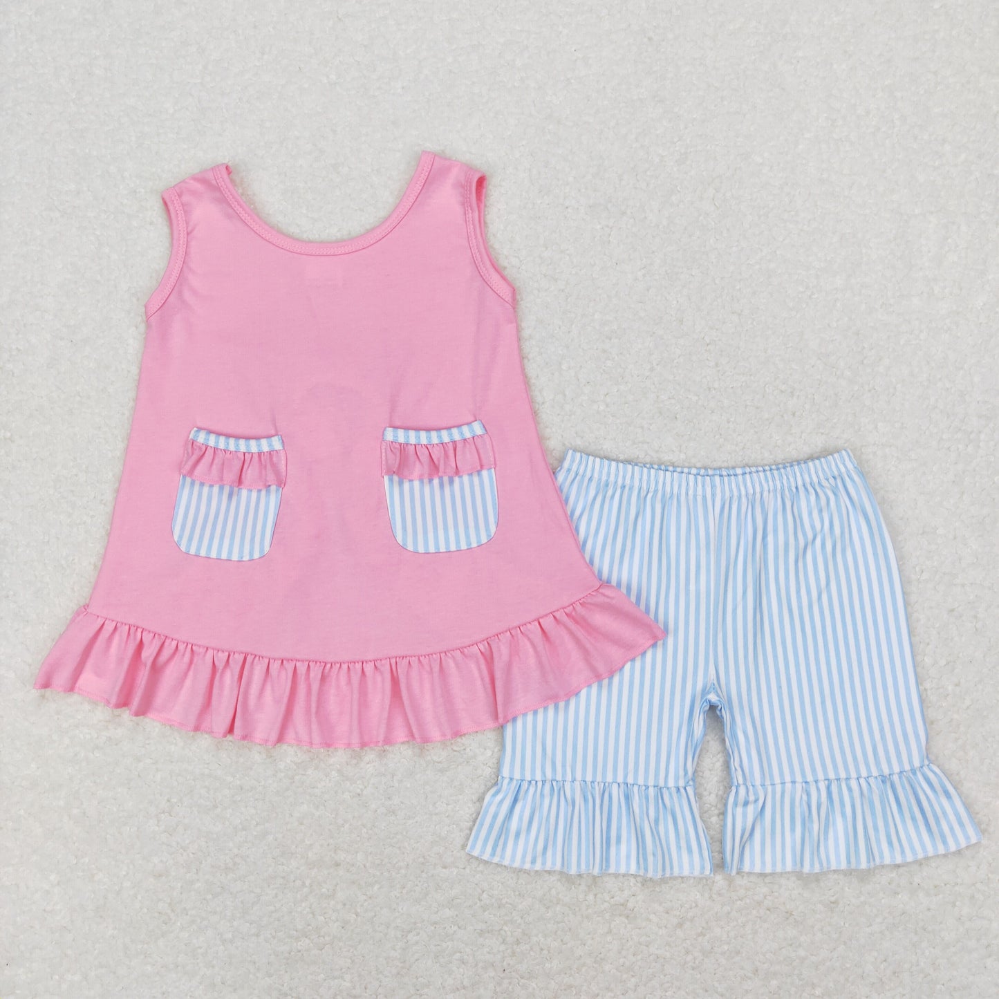 GSSO0438 Girls Pink Blue Outfits