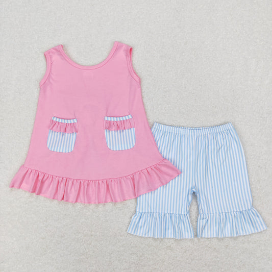 GSSO0438 Girls Pink Blue Outfits