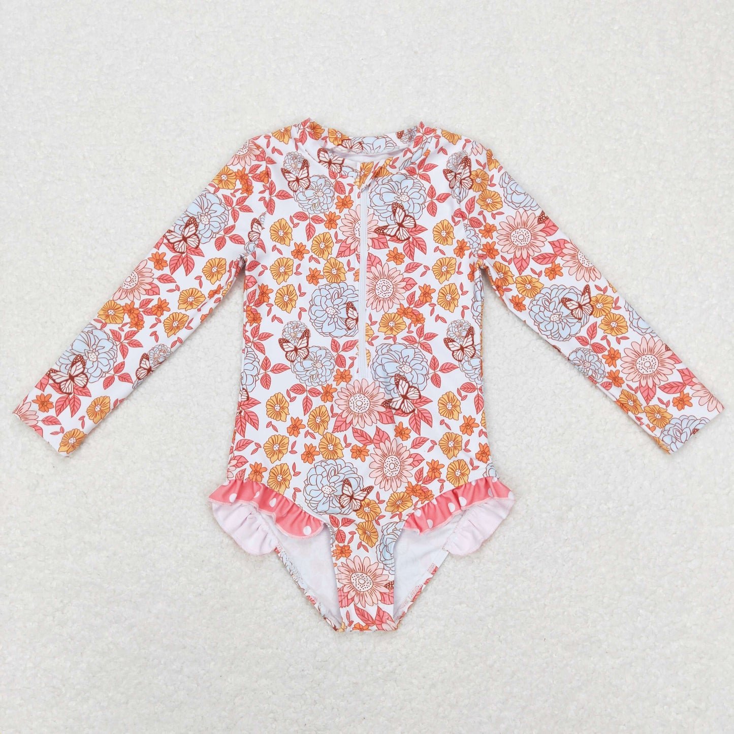 S0184 Girls Floral Bathing Suit 1pcs