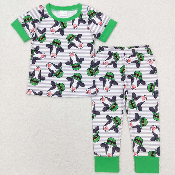BSPO0279 Boys Green Cow Outfits