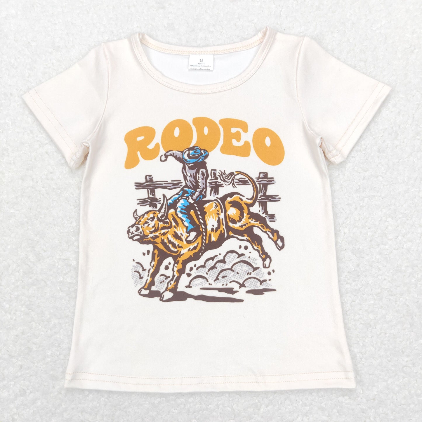 BT0515 Boys Rodeo T-shirt Milk silk