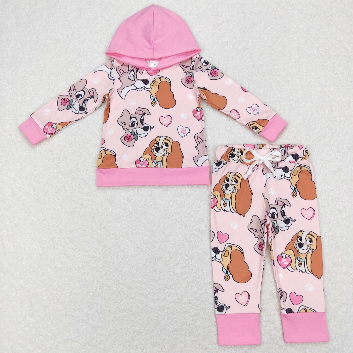 GLP1133 Girls Valentine Dog Hoodies