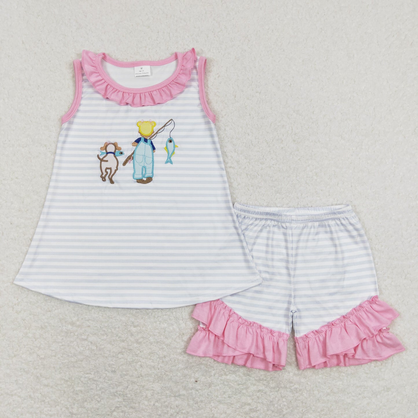 GSSO0412 Girls Fishing Outfits Embroidery