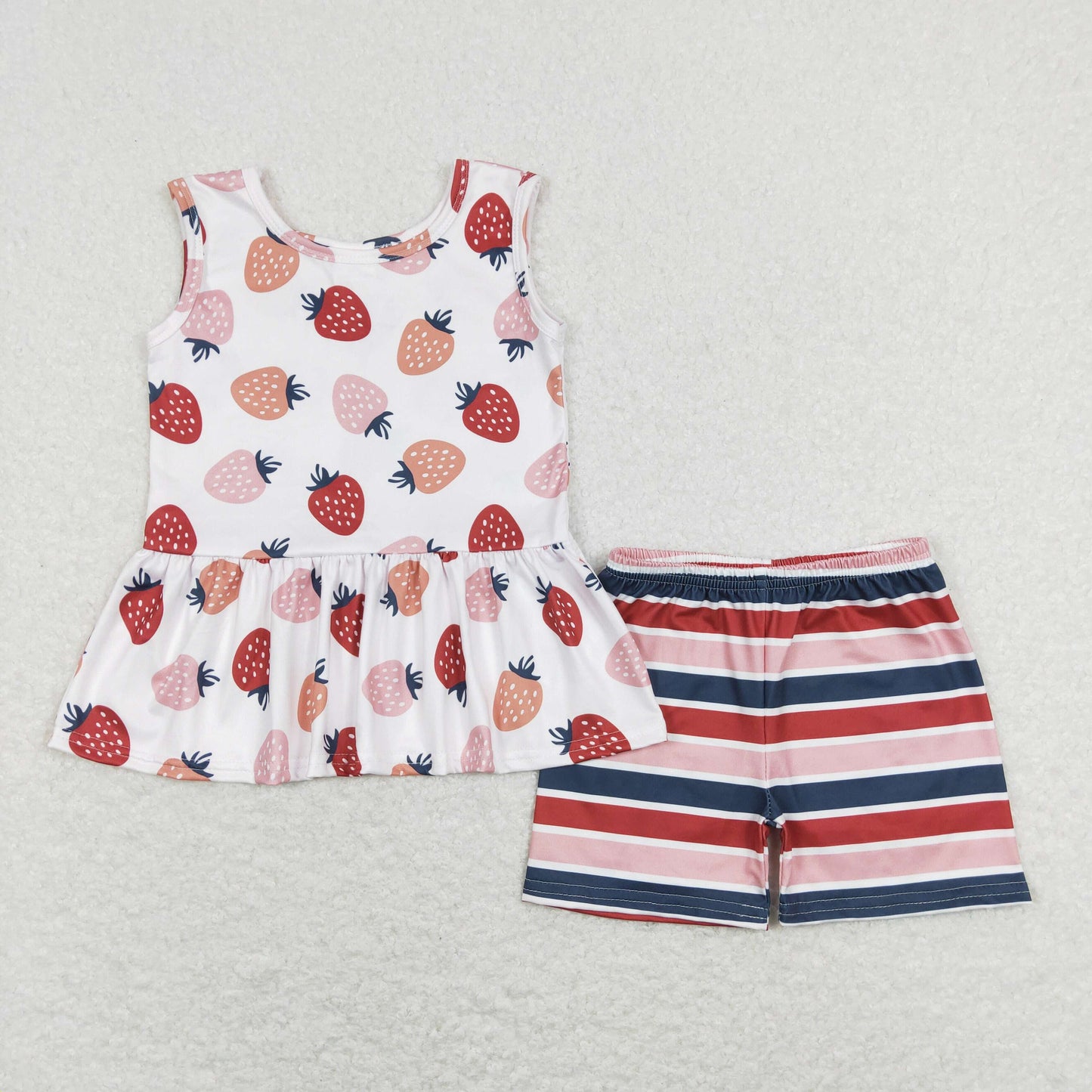 GSSO0505 Girls Strawberry Stripe Outfits