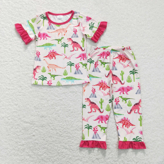 GSPO1001 Girls Dinosaur Pajamas