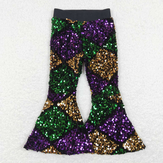 P0359 Girls Sequined Bell Bottom Pants