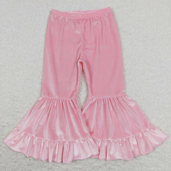 P0416 Girls Pink Velvet Pants