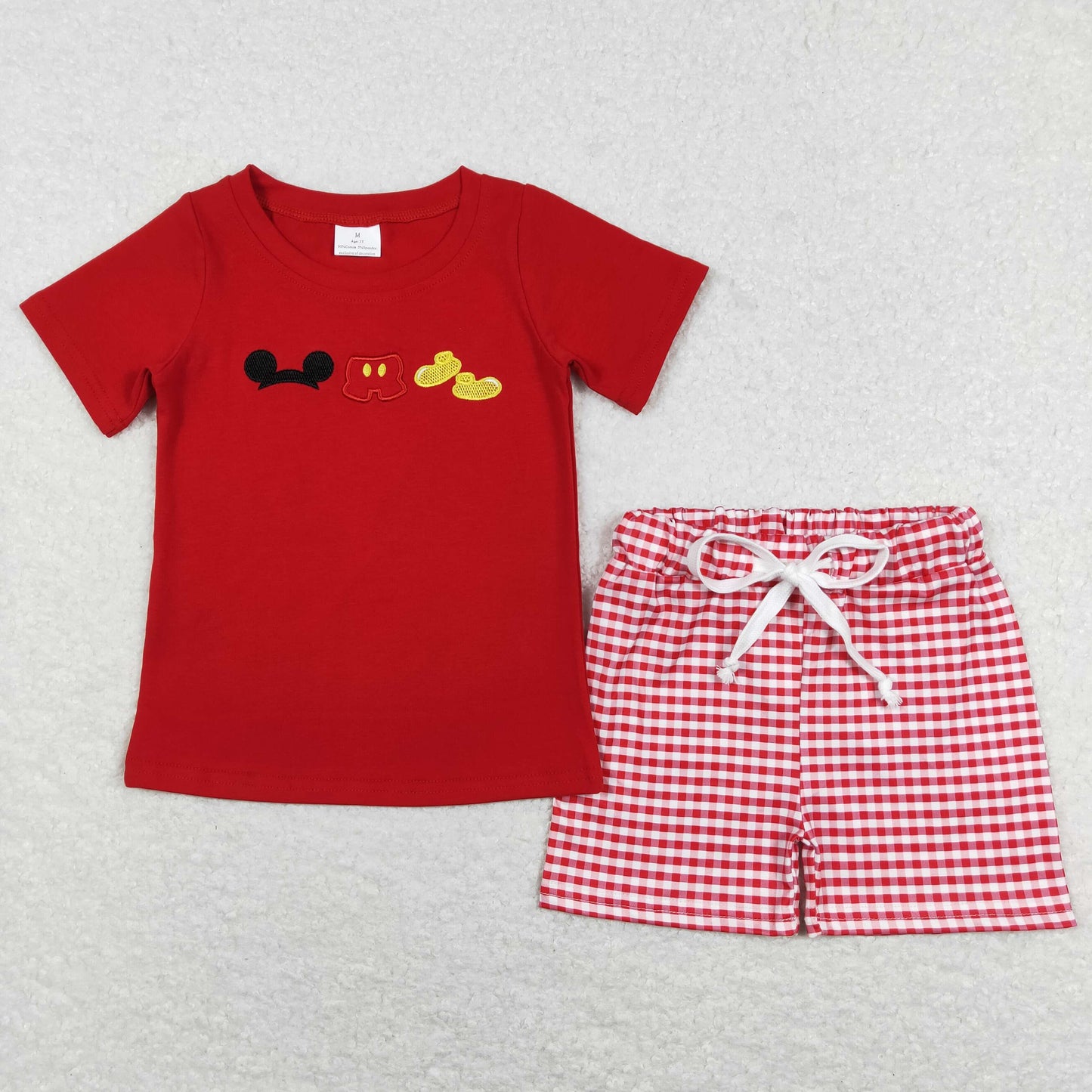 BSSO0416 Boys Cartoon Red Outfits Embroidery