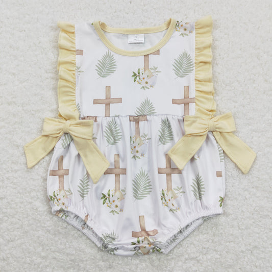 SR0619 Baby Girls Cross Rompers