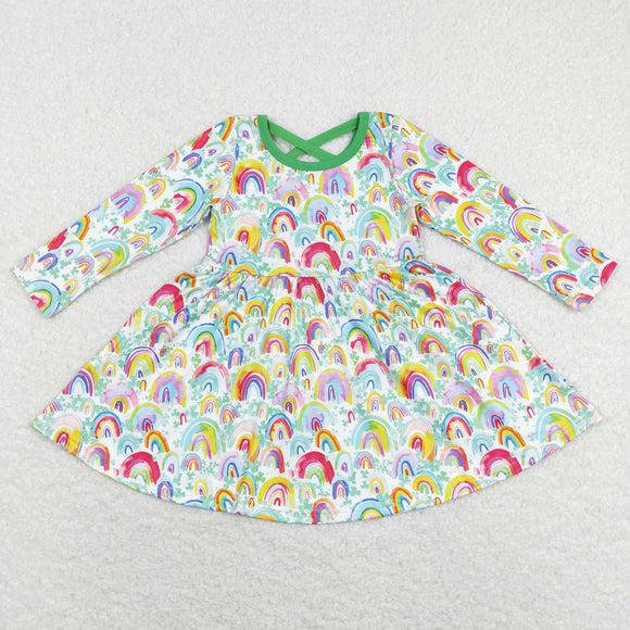 GLD0495 Girls Rainbow Lucky Dress