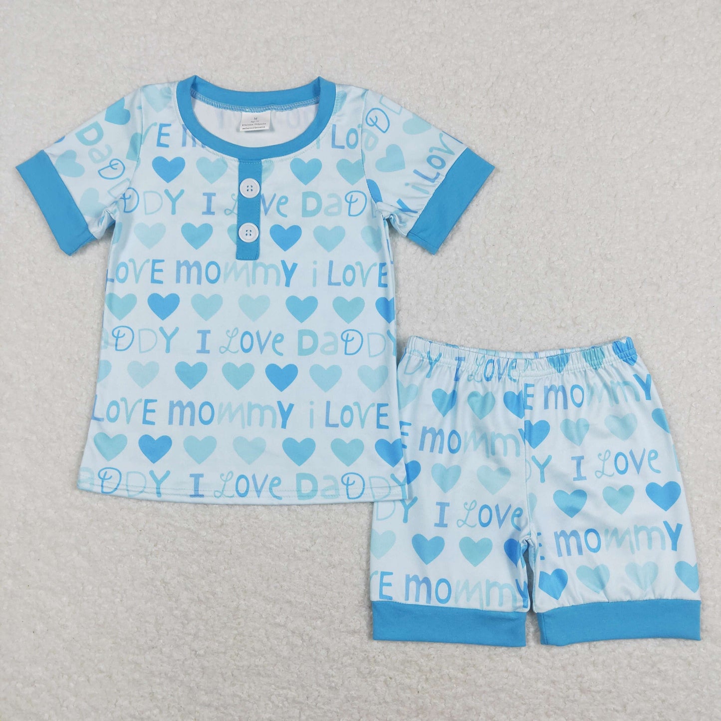 BSSO0411 Boys Love Pajamas Short Sleeves Blue Shorts