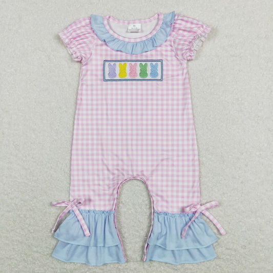 SR0689 Baby Girls Bunny Rompers Embroidery