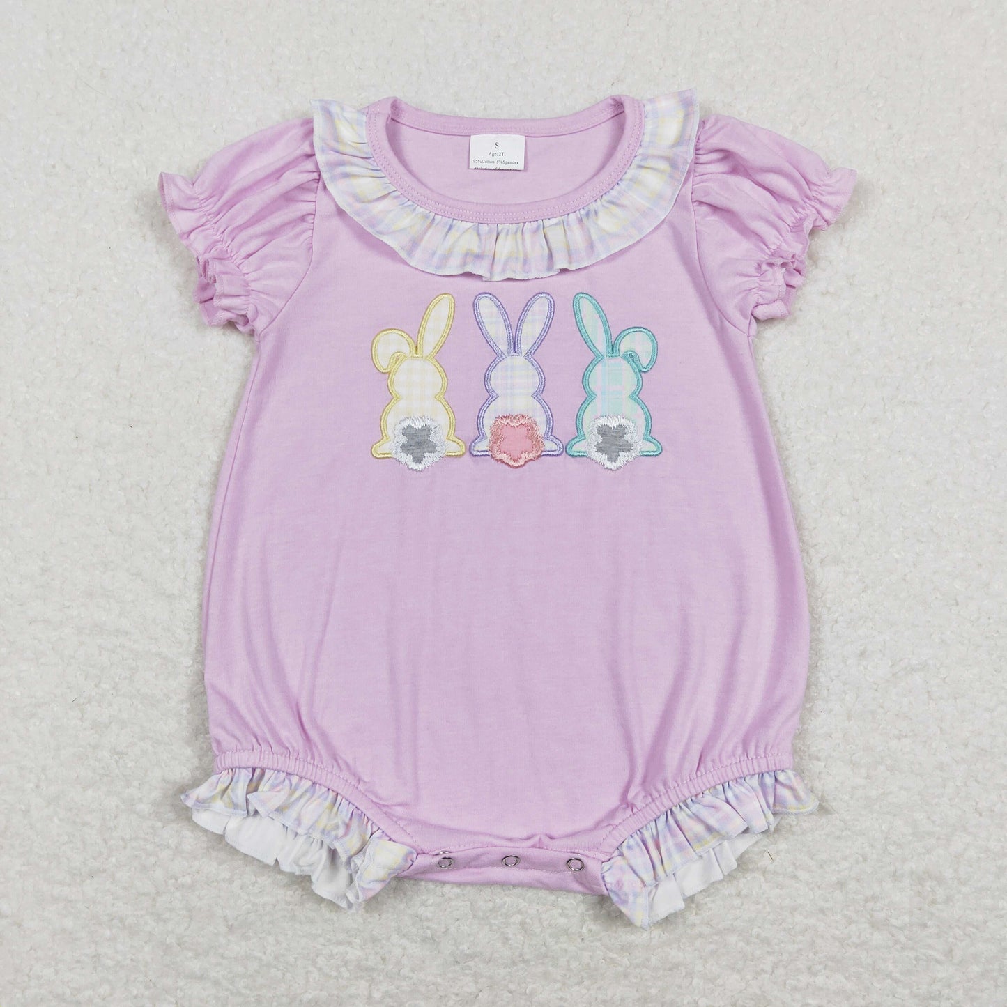 SR0499 Baby Girls Bunny Rompers Embroidery