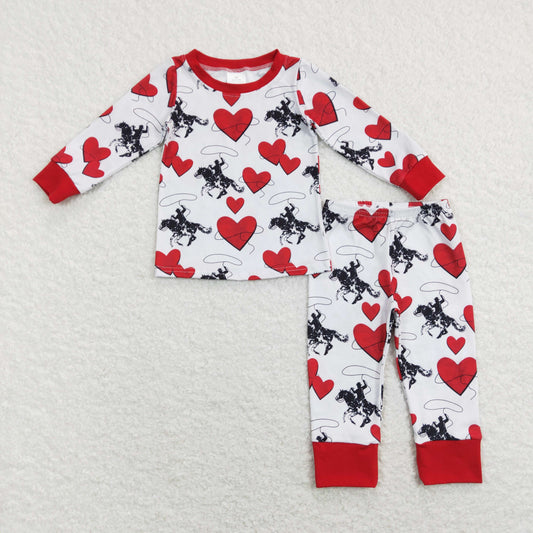 BLP0455 Boys Valentine Cowboy Pajamas