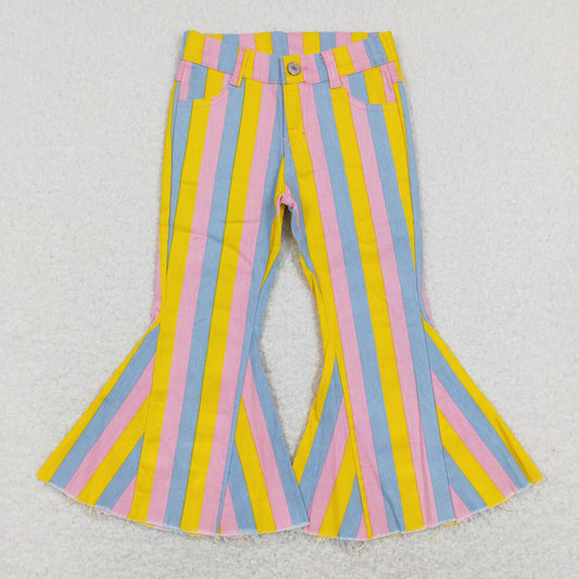 P0332 Girls Orange Stripe Jeans