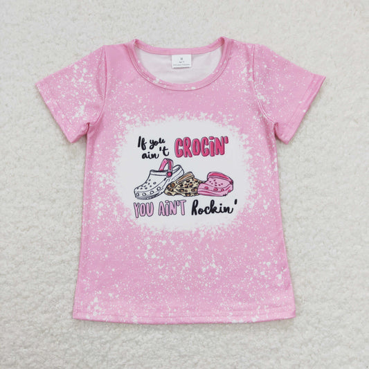 GT0443 Girls Pink Crocin T-shirt Milk silk