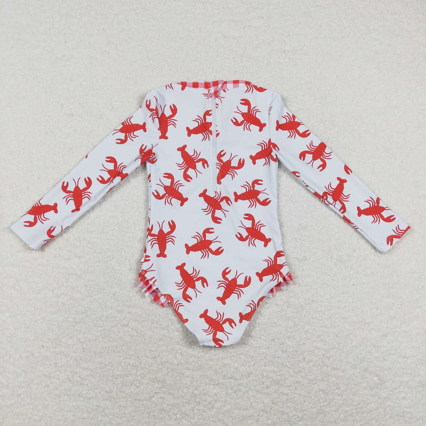 S0220 Girls Crawfish Bathing Suit 1pcs