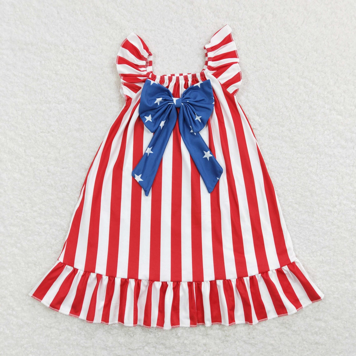 GSD0675 Girls July 4th red stripe Dress