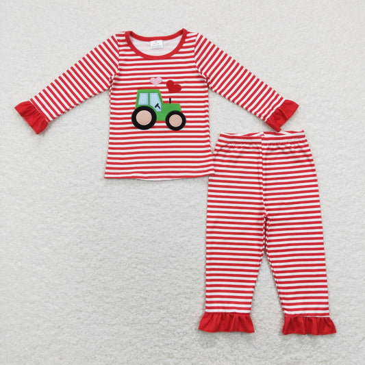 GLP1077 Girls Valentine Truck Pajamas Embroidery