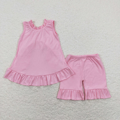 GSSO0518 Girls Pink Cotton Outfits