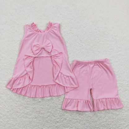 GSSO0518 Girls Pink Cotton Outfits