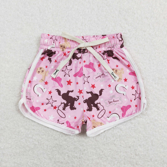 SS0125 Girls Pink Cowboy Summer Shorts