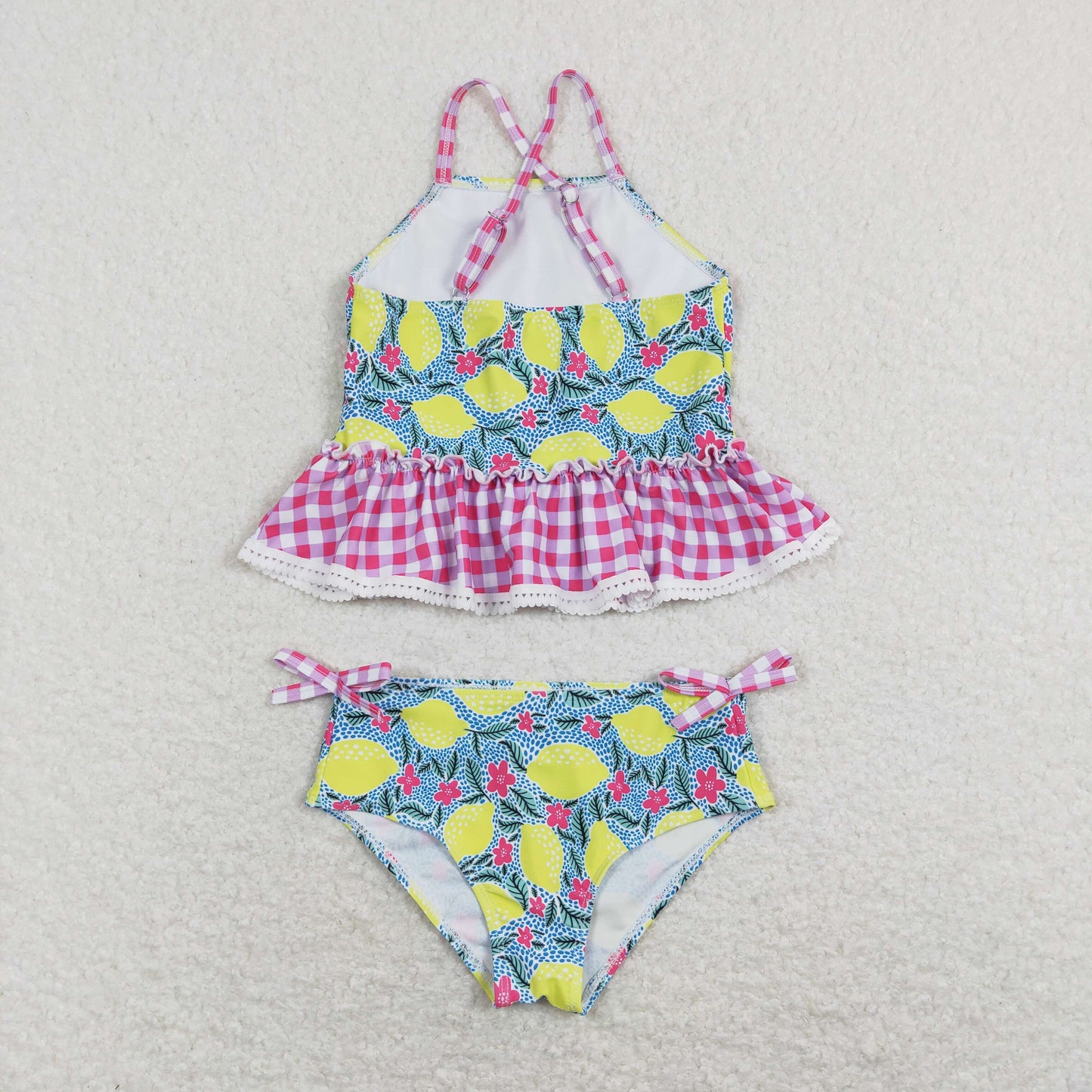 S0219 Girls Lemon Bathing Suit 2pcs