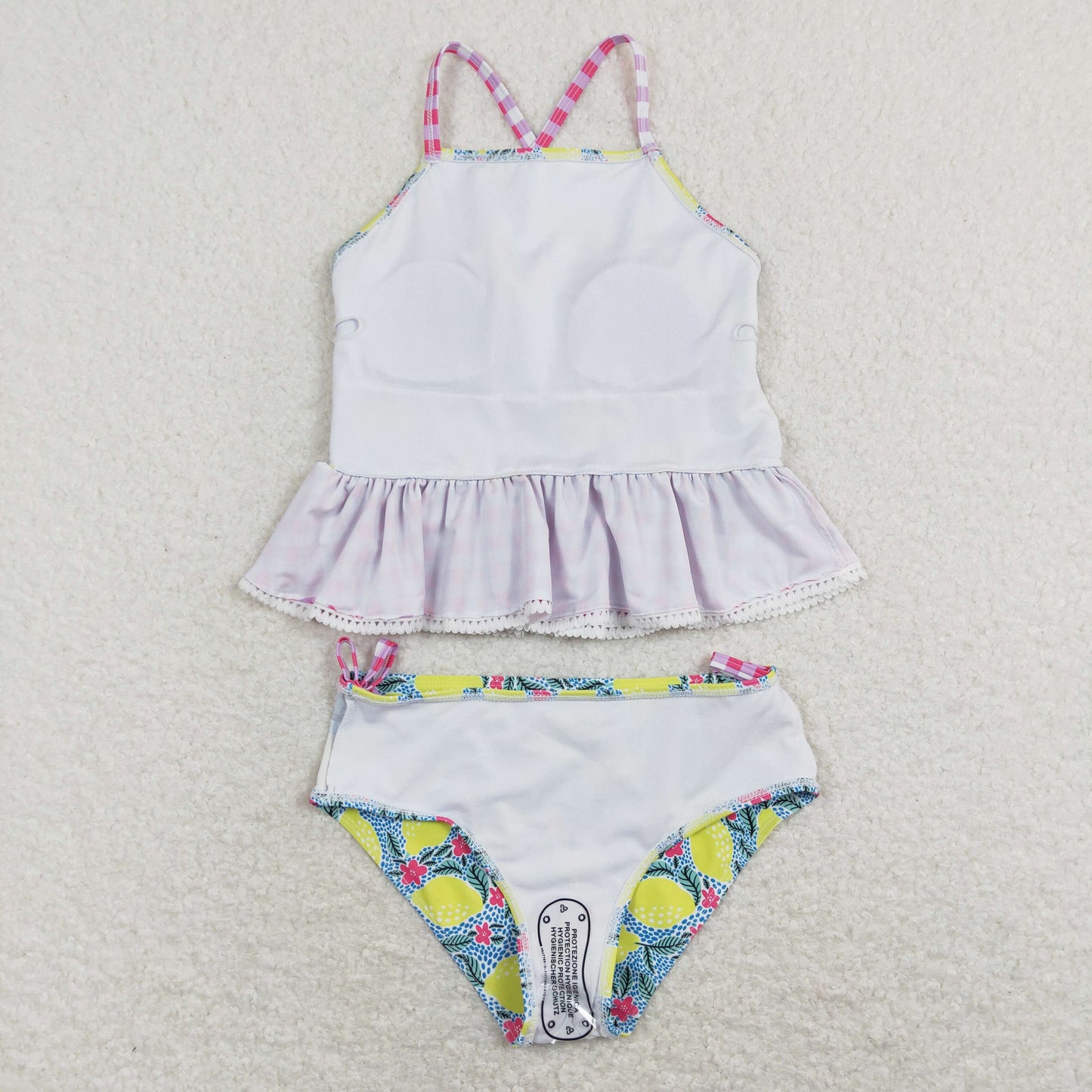 S0219 Girls Lemon Bathing Suit 2pcs