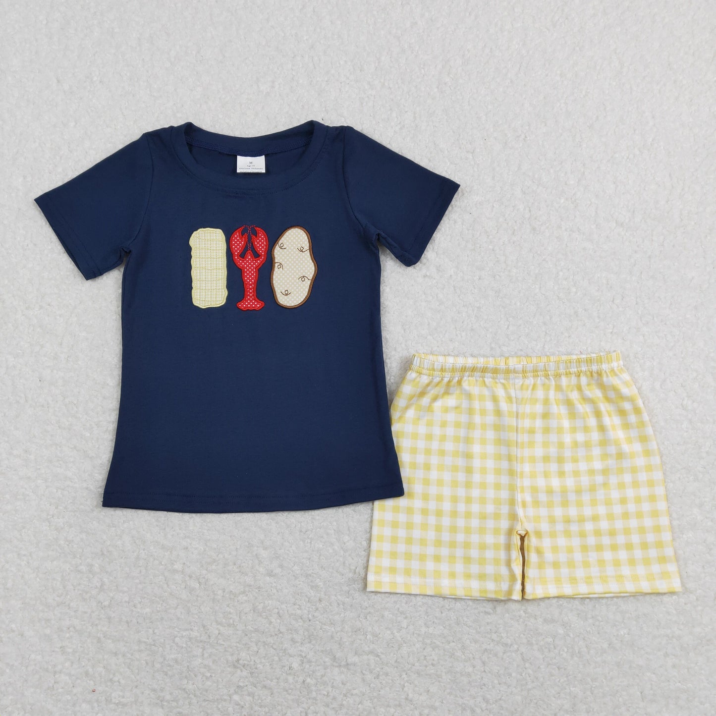 BSSO0418 Boys Crawfish Outfits Embroidery