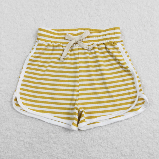 SS0210 Girls Yellow Stripe Summer Shorts