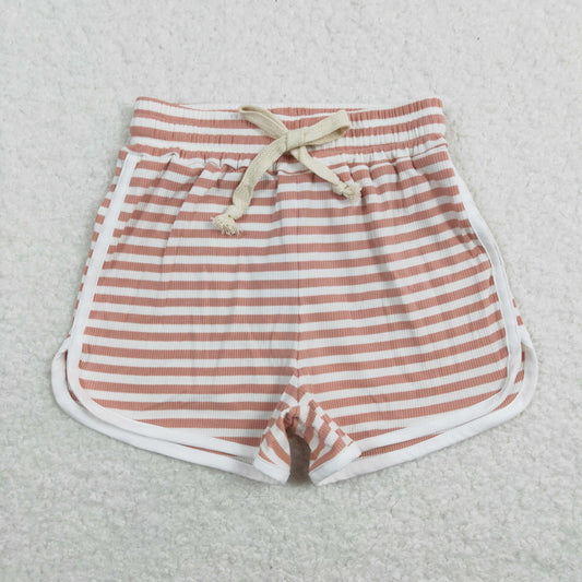 SS0211 Girls Pink Stripe Summer Shorts