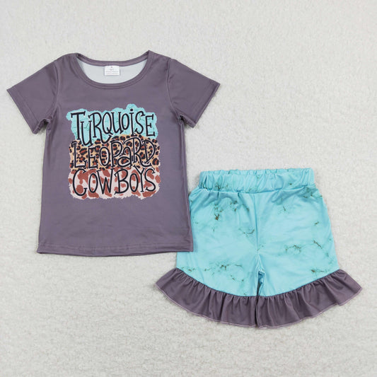 GSSO0545 Girls Turquoise Outfits