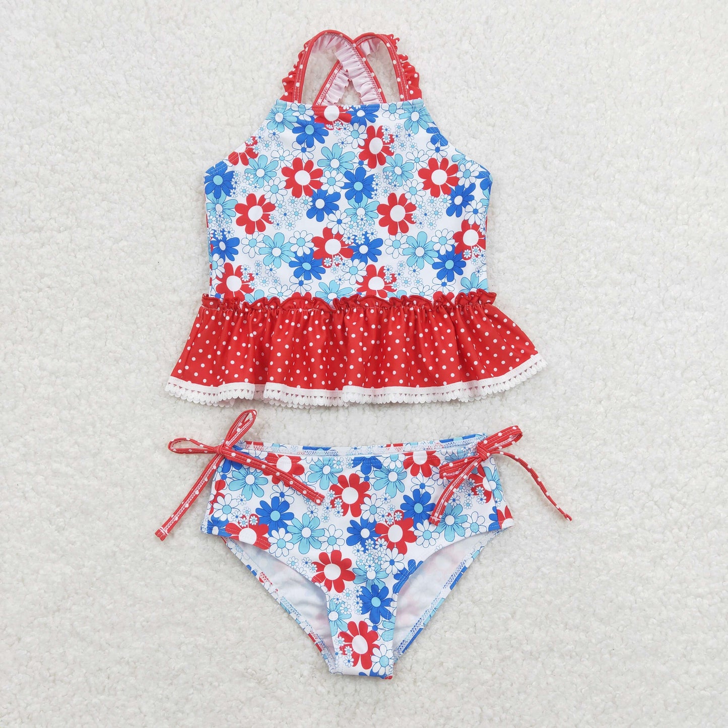 S0253 Girls Floral Bathing Suit 2pcs