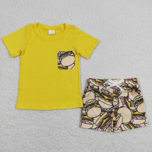 BSSO0547 Boys Hamburger Outfits